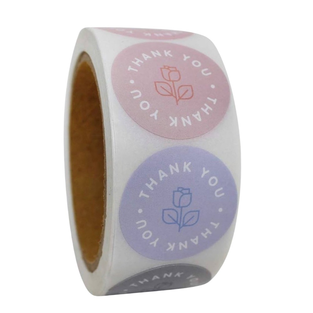 Roll of 500 pcs round self-adhesive Round Multicolor Thank You Stickers. - Picture 5 of 5